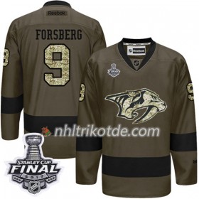 Nashville Predators Trikot Filip Forsberg 9 Adidas 2017-2018 Camo Green 2017 Stanley Cup Final Authentic - Herren